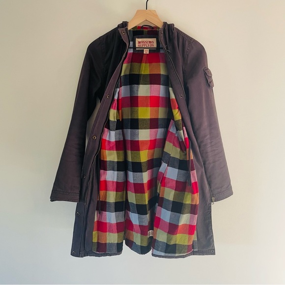 Mossimo Supply Co. Jackets & Blazers - Utility Cotton Jacket Plaid Flannel Gray Mossimo Supply Co. Women’s Size Small